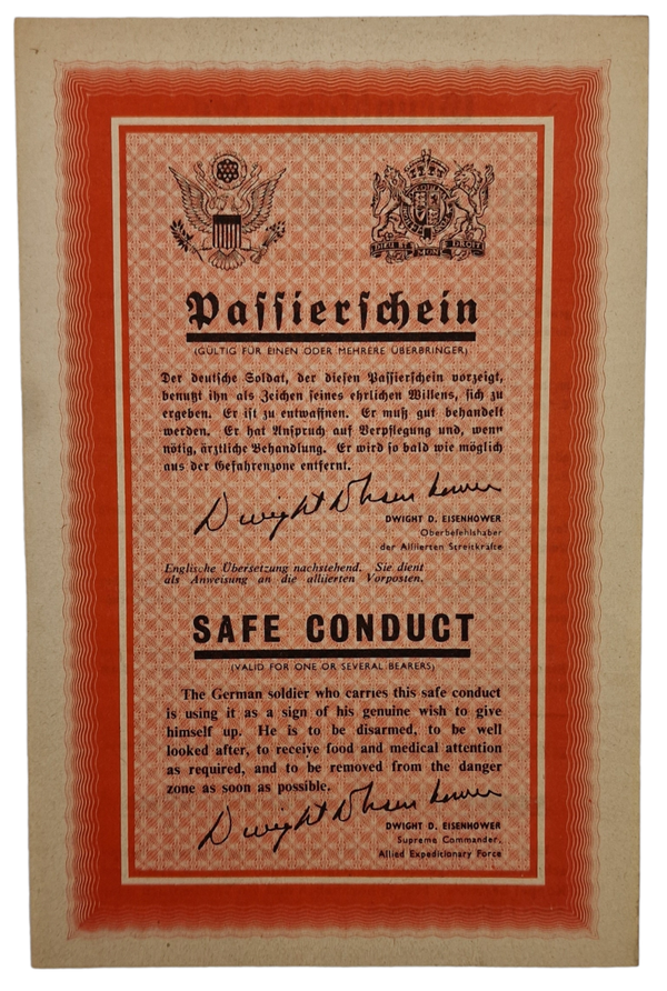 Original WW2 American Leaflet - US/GB - ZG 90K Passierschein Safe Conduct (1945)