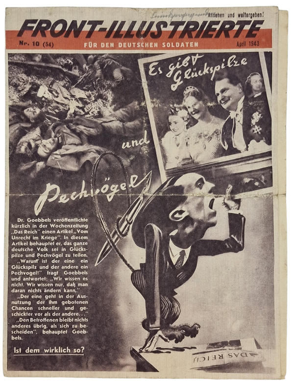 Original WW2 Russian Leaflet - Front Illustrierte für den Deutschen Soldaten, Nr. 10 (54), April (1943)