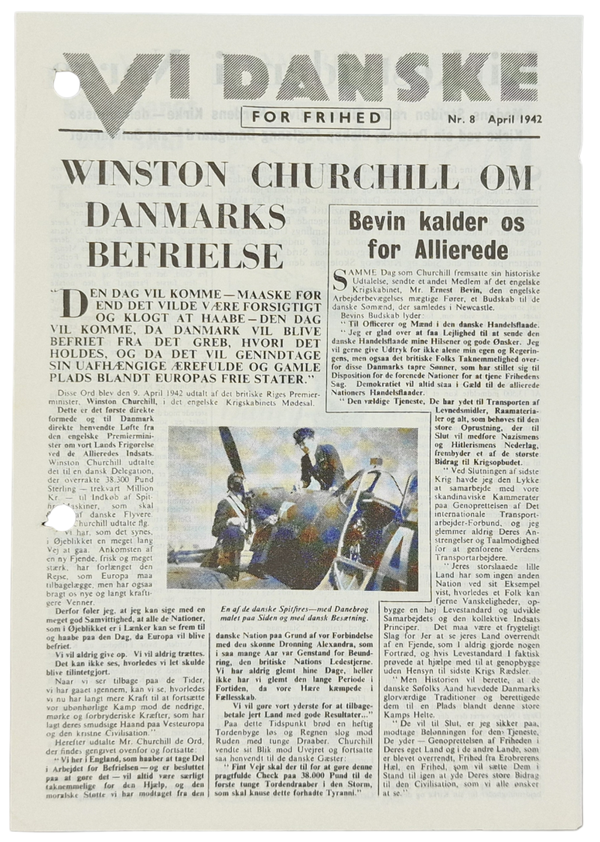 Original WW2 Danish Leaflet - Vi Danske for Frihed Nr. 8 (1942)