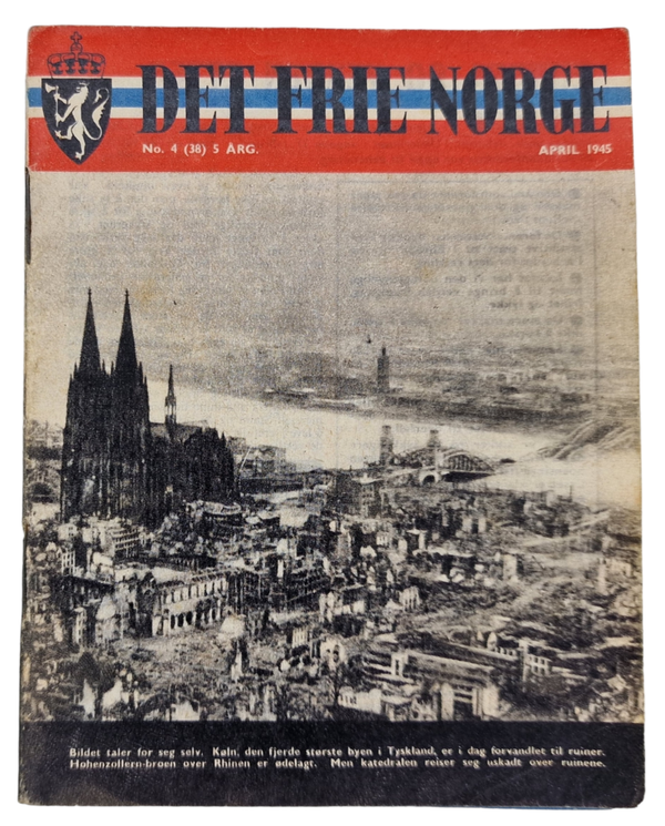 Original WW2 Norwegian Leaflet - N 21 Det Frie Norge No 4, April (1945)