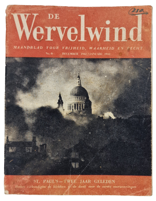 Original WW2 Dutch Leaflet - H 1 ''De Wervelwind No. 8'' (1943)