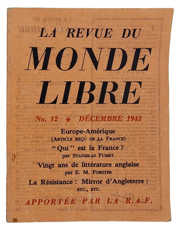 Original WW2 French Leaflet - F 180 La revue du Monde Libre No. 12 (1943)