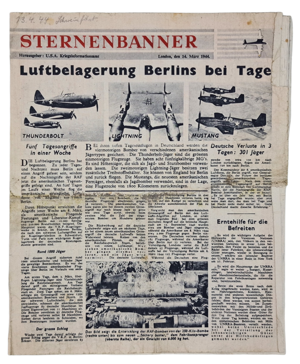 Original WW2 US Leaflet - USG 32 Sternenbanner 14 Marz (1944)