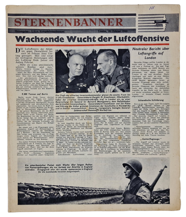 Original WW2 US Leaflet - USG 27 Sternenbanner 10 Februar (1944)