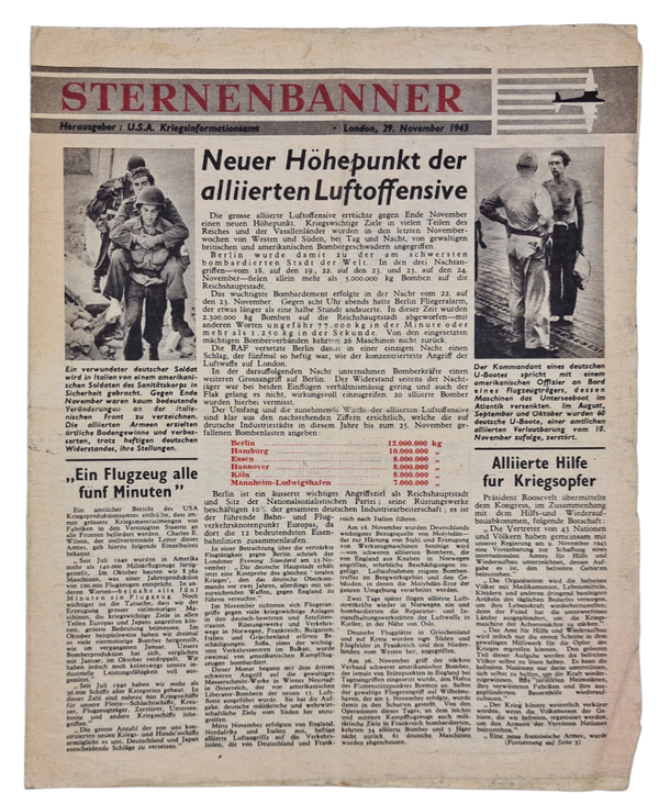 Original WW2 US Leaflet - USG 16 Sternenbanner 29 November (1943)