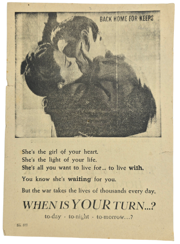 Original WW2 German Leaflet - SK 577 When is your turn?