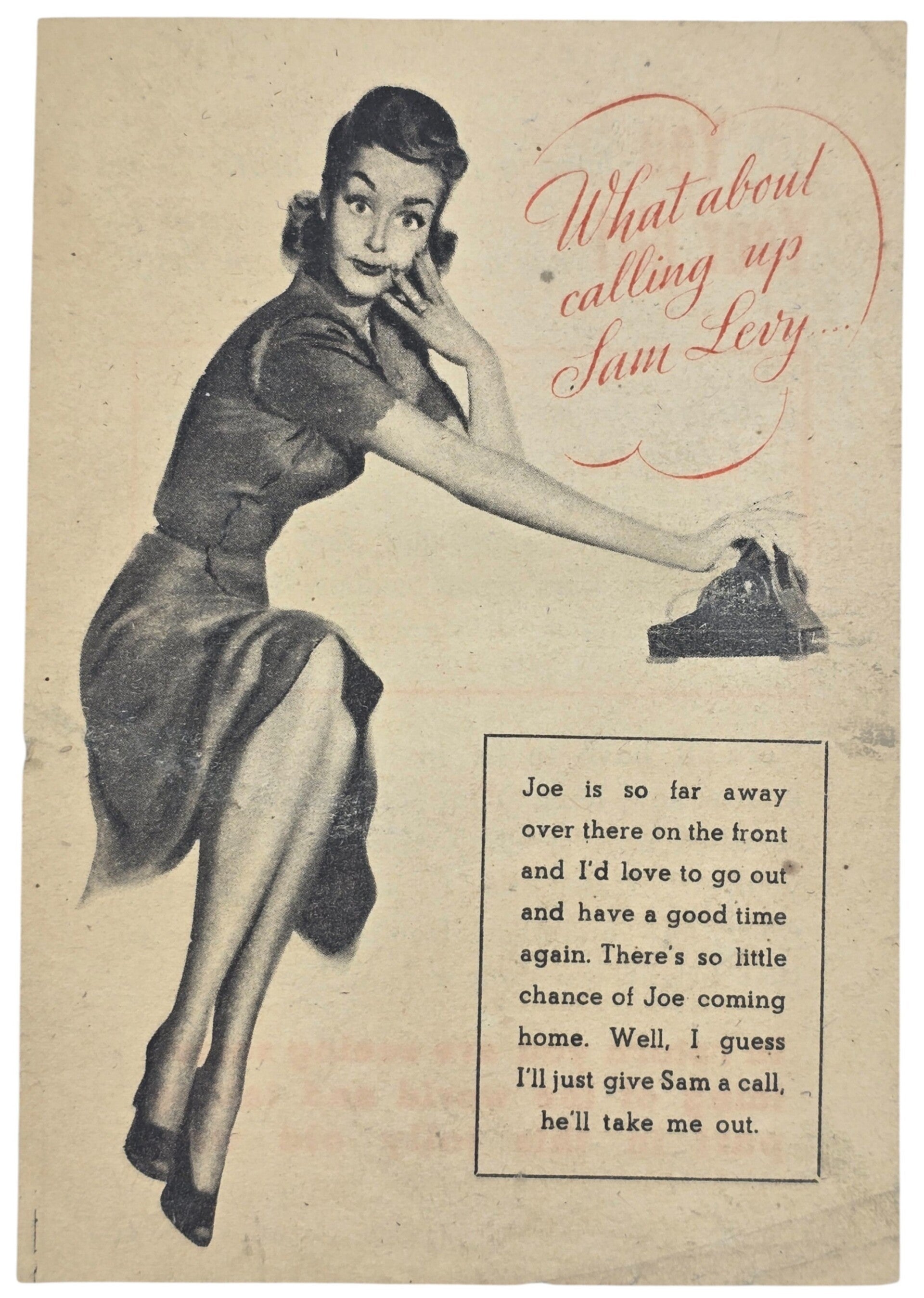 Original WW2 German Leaflet - AI-100-8-44 What about calling up Sam Levy... (1944)