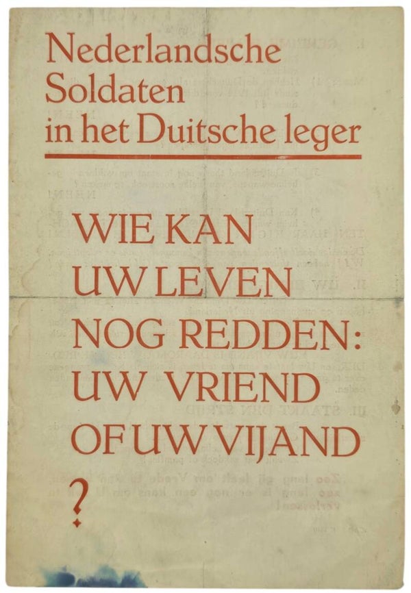Original WW2 British Leaflet - 3CAU/5 K1810 ''Nederlandse soldaten in het Duitse leger!'' (1945)