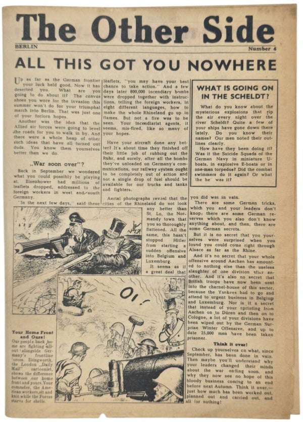 Original WW2 German Leaflet - V1 ''The Other side number 4'' (1944)