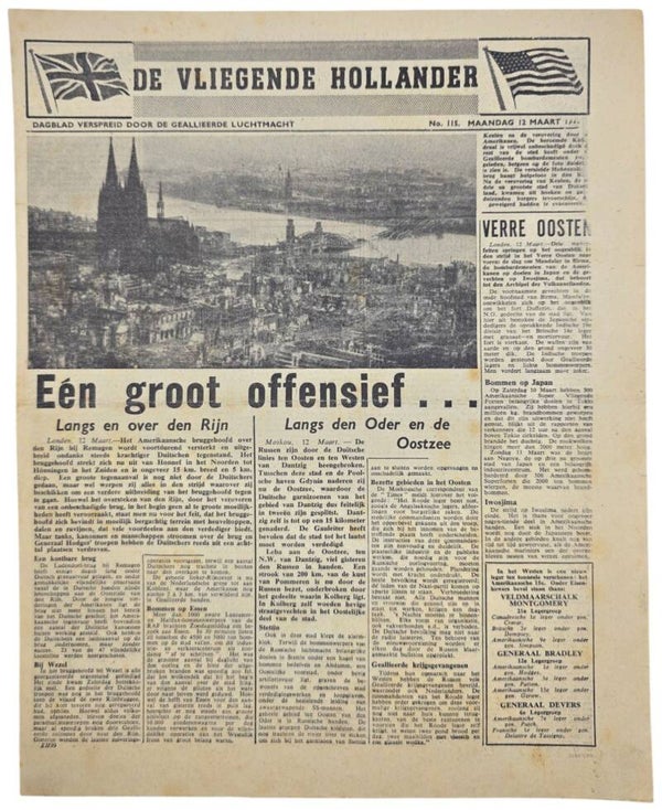 Original WW2 Dutch Leaflet - XH 99 De Vliegende Hollander No. 115, Rhine (1945)