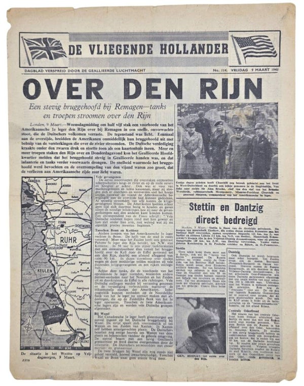 Original WW2 Dutch Leaflet - XH 98 De Vliegende Hollander No. 114, Rhine (1945)