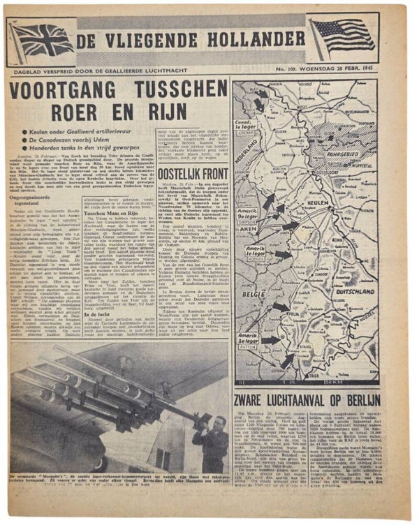 Original WW2 Dutch Leaflet - XH 94 De Vliegende Hollander No. 109, Ruhr and Rhine (1945)