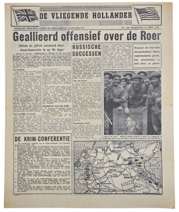 Original WW2 Dutch Leaflet - XH 93 De Vliegende Hollander No. 108, Ruhr (1945)