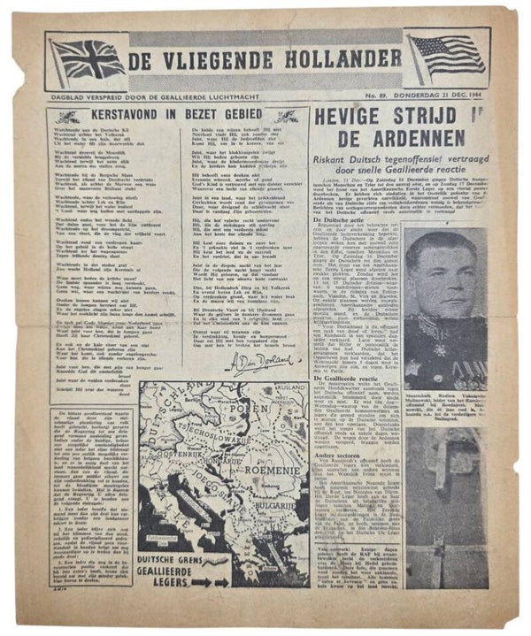 Original WW2 Dutch Leaflet - XH 74 De Vliegende Hollander No. 89, Battle of the Bulge (1944)