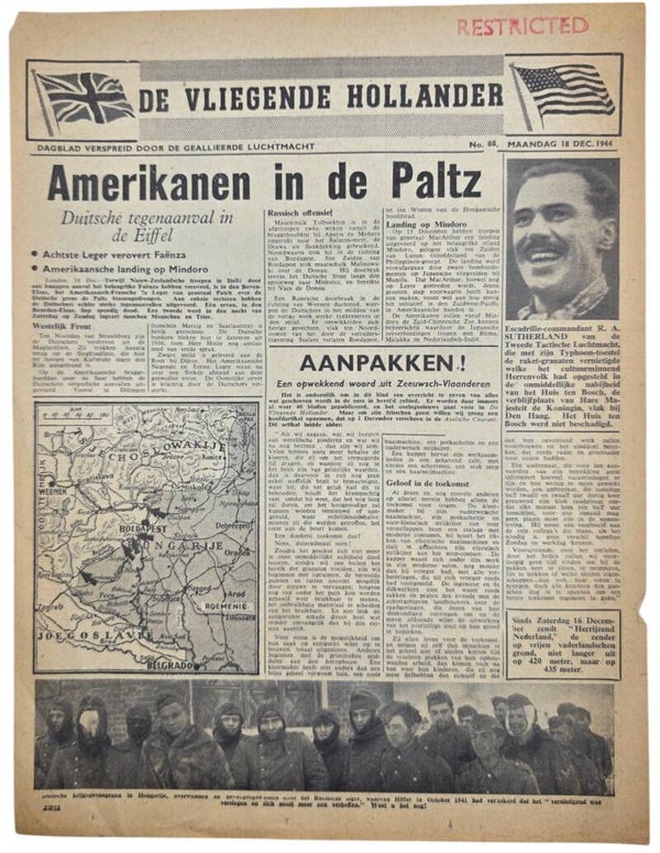 Original WW2 Dutch Leaflet - XH 73 De Vliegende Hollander No. 88, Battle of the Bulge, Paltz (1944)