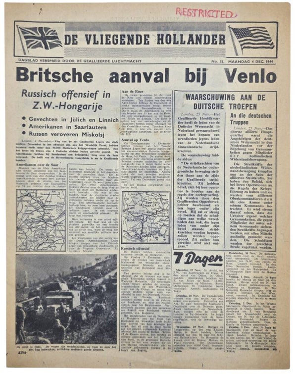 Original WW2 Dutch Leaflet - XH 68 De Vliegende Hollander No. 83, Venlo (1944)