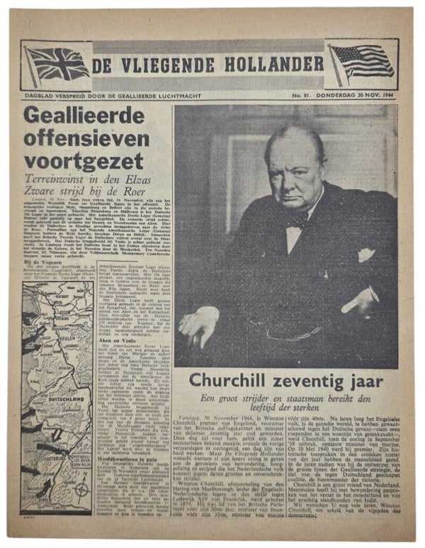 Original WW2 Dutch Leaflet - XH 66 De Vliegende Hollander No. 81, Elzass and Ruhr (1944)