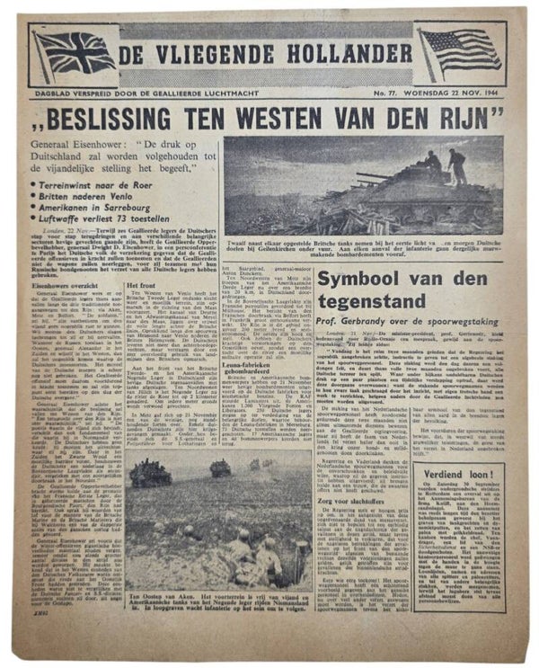 Original WW2 Dutch Leaflet - XH 62 De Vliegende Hollander No. 77 (1944)