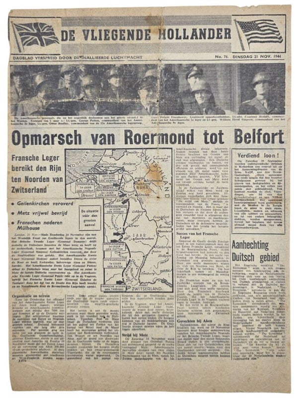 Original WW2 Dutch Leaflet - XH 61 De Vliegende Hollander No. 76, Roermond (1944)