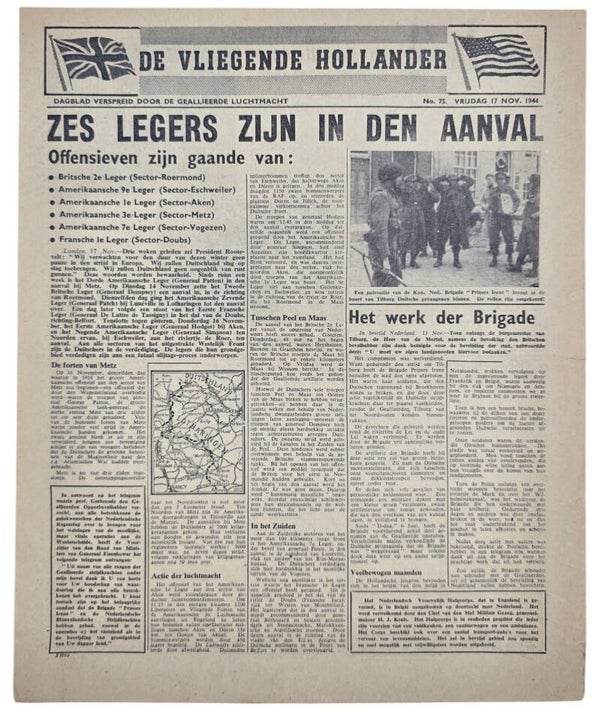 Original WW2 Dutch Leaflet - XH 60 De Vliegende Hollander No. 75, Roermond (1944)