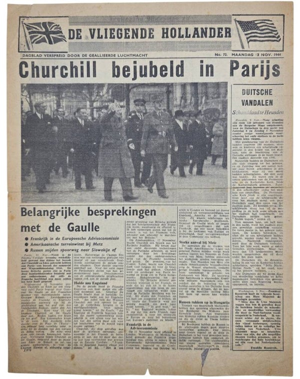 Original WW2 Dutch Leaflet - XH 58 De Vliegende Hollander No. 72, Paris (1944)