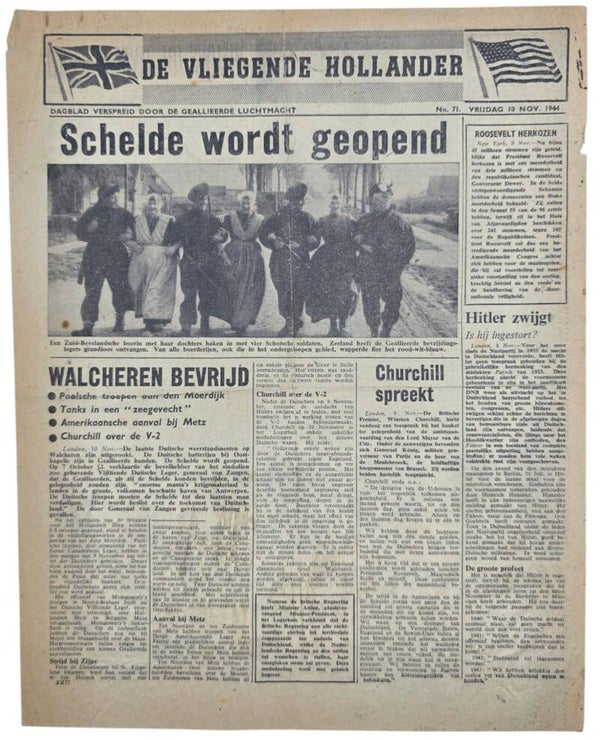Original WW2 Dutch Leaflet - XH 57 De Vliegende Hollander No. 71, Scheldt, Walcheren (1944)