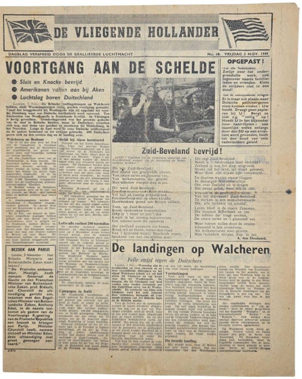 Original WW2 Dutch Leaflet - XH 54 De Vliegende Hollander No. 68, Scheldt, Walcheren (1944)