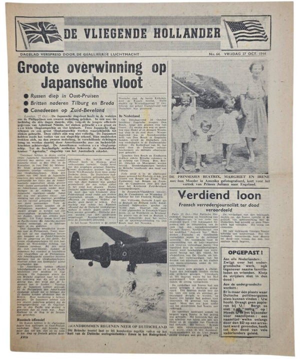 Original WW2 Dutch Leaflet - XH 50 De Vliegende Hollander No. 64 (1944)