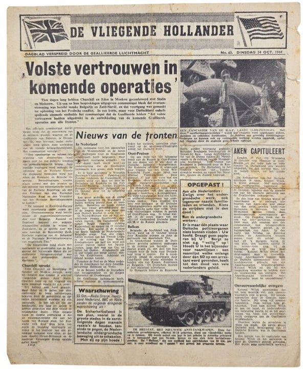 Original WW2 Dutch Leaflet - XH 49 De Vliegende Hollander No. 63 (1944)