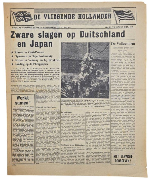 Original WW2 Dutch Leaflet - XH 48 De Vliegende Hollander No. 62 (1944)