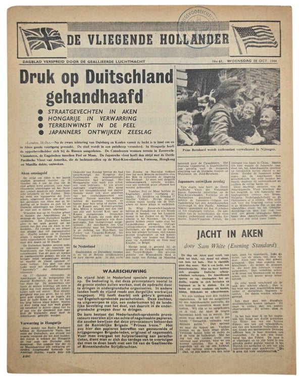 Original WW2 Dutch Leaflet - XH 47 De Vliegende Hollander No. 61 (1944)