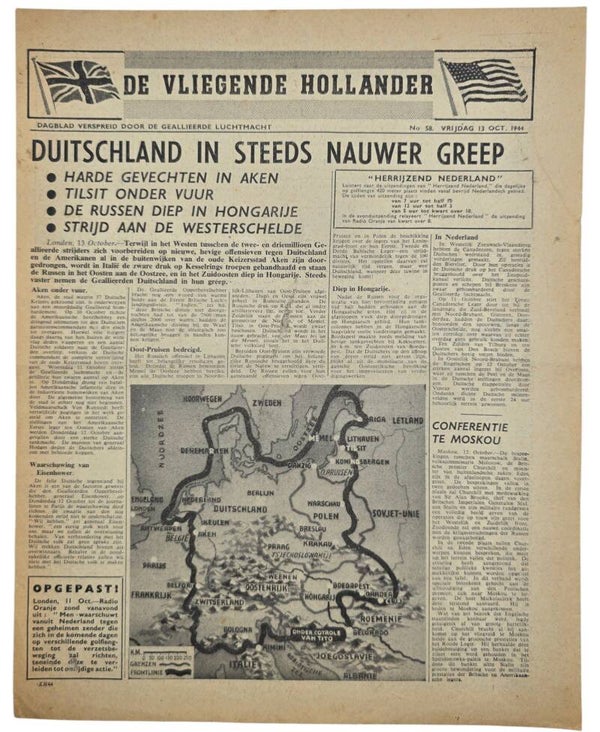 Original WW2 Dutch Leaflet - XH 44 De Vliegende Hollander No. 58, Scheldt (1944)