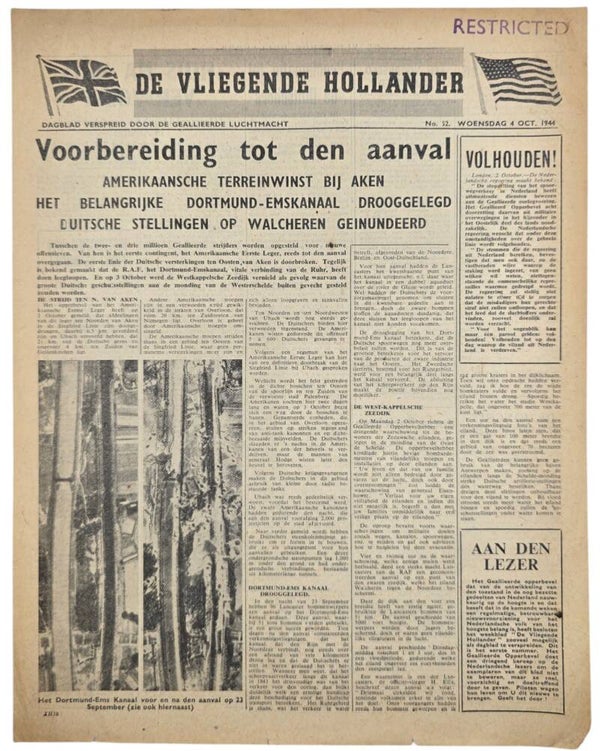Original WW2 Dutch Leaflet - XH 38 De Vliegende Hollander No. 52, Walcheren (1944)