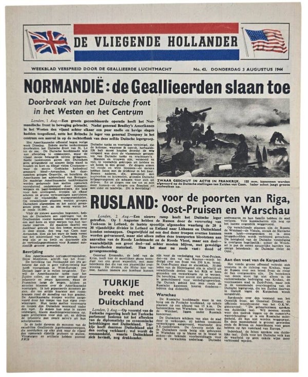 Original WW2 Dutch Leaflet - XH 28 De Vliegende Hollander No. 43, Normandy, Operation Overlord (1944)