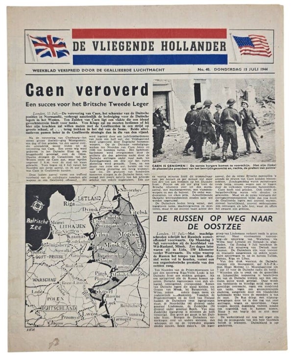 Original WW2 Dutch Leaflet - XH 24 De Vliegende Hollander No. 40, Caen, Normandy, Operation Overlord (1944)