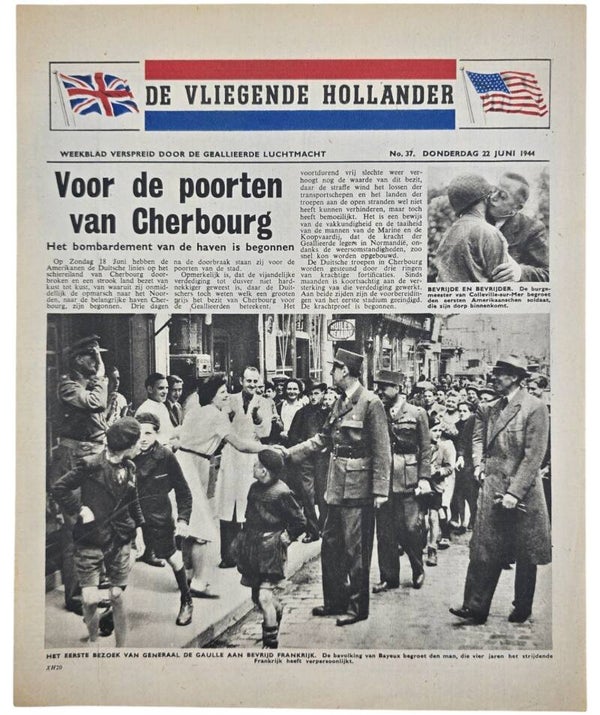 Original WW2 Dutch Leaflet - XH 20 De Vliegende Hollander No. 37, Cherbourg, Normandy, Operation Overlord (1944)