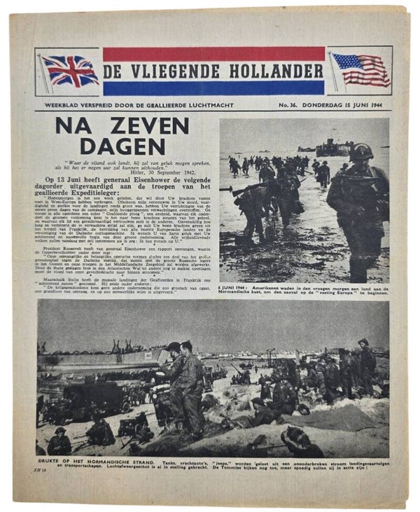Original WW2 Dutch Leaflet - XH 19 De Vliegende Hollander No. 36, Normandy, Operation Overlord (1944)