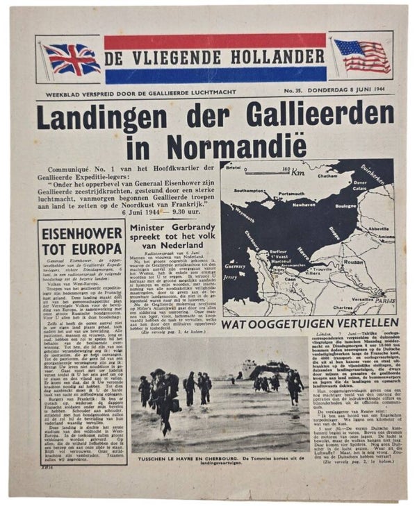 Original WW2 Dutch Leaflet - XH 16 De Vliegende Hollander No. 35, Normandy, Operation Overlord (1944)