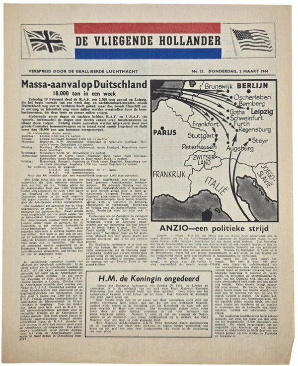 Original WW2 Dutch Leaflet - XH 3 De Vliegende Hollander No. 21 (1944)