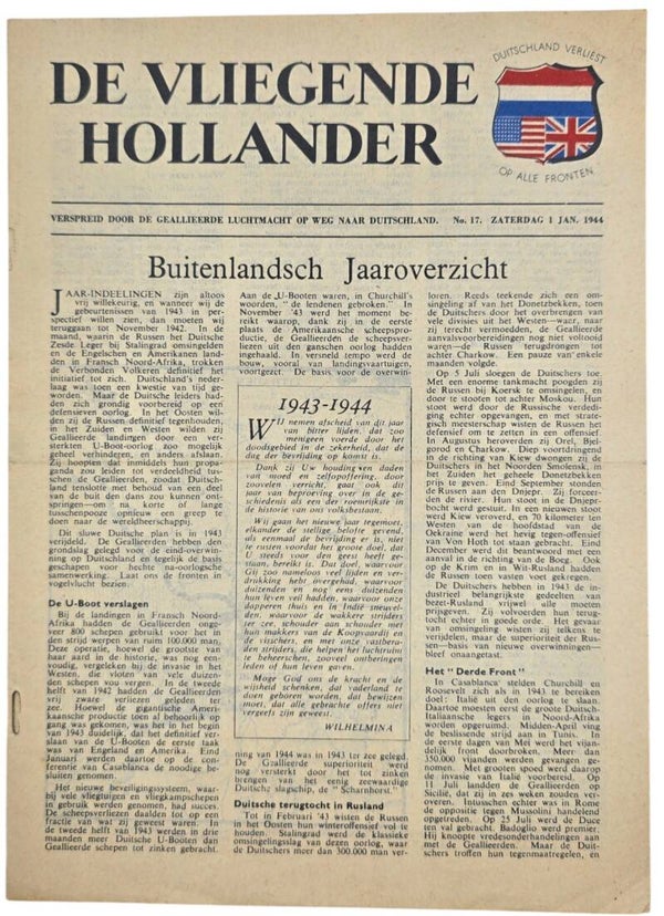 Original WW2 Dutch Leaflet - H 33 De Vliegende Hollander No. 17 (1944)