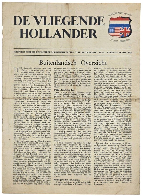Original WW2 Dutch Leaflet - H 30 De Vliegende Hollander No. 15 (1943)