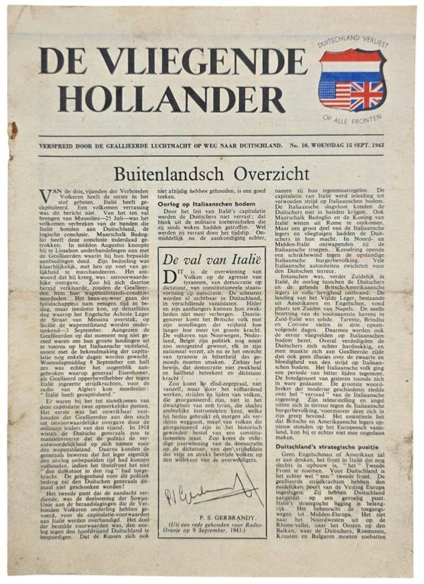 Original WW2 Dutch Leaflet - H 21 De Vliegende Hollander No. 10 (1943)