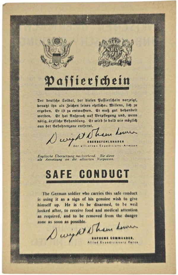 Original WW2 Allied Leaflet - Passierschein Safe Conduct Walcheren Beveland (1944)