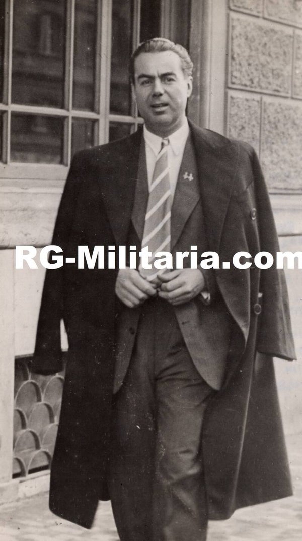 Original WW2 French Press Photo - Romanian Pilot Constantin Cantacuzino in Rome