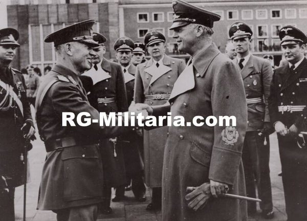 Original WW2 French Press Photo - Romanian President Ion Antonescu meeting Joachim Von Ribbentrop (1941)