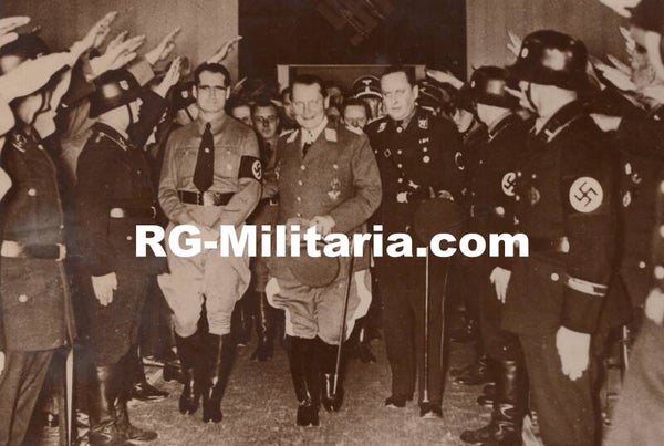 Original WW2 French Press Photo - Rudolf Hess with Hermann Göring and Walter Darré, Goslar (1936)