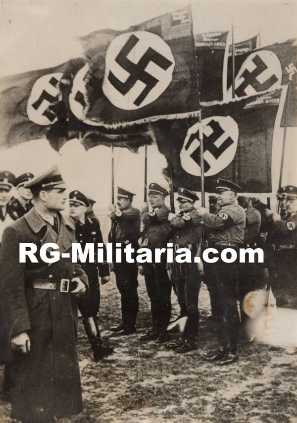 Original WW2 French Press Photo - Rudolf Hess in Danzig (1935)
