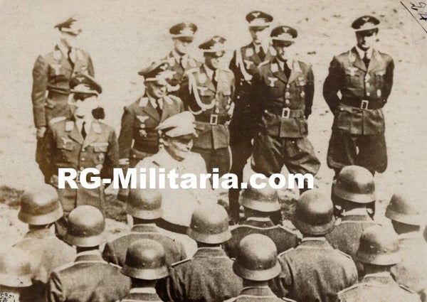 Original WW2 French Press Photo - Reichsmarschall Hermann Göring meeting pilots heading to Russia (1942)