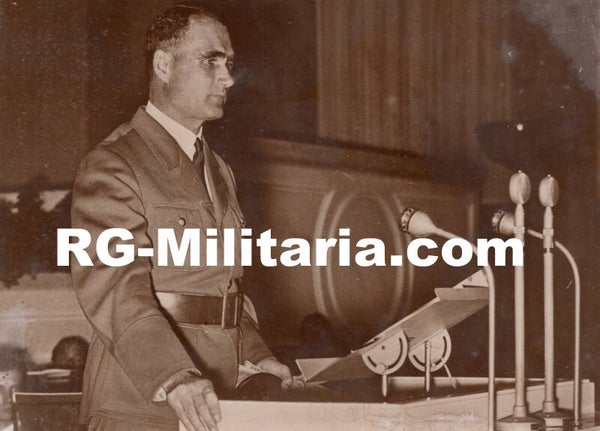 Original WW2 French Press Photo - Rudolf Hess speeching (1939)