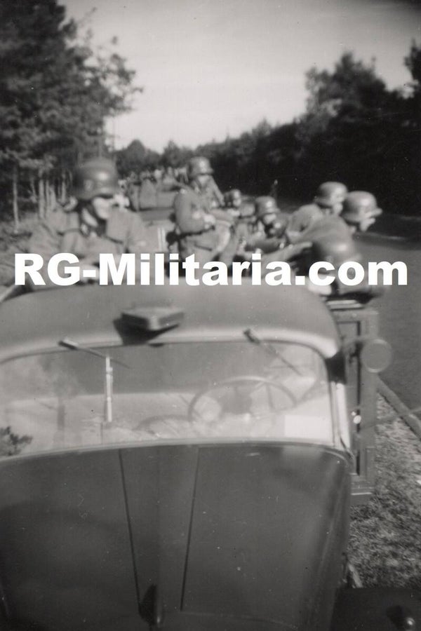 Original WW2 German Waffen SS Photo - SS on the road